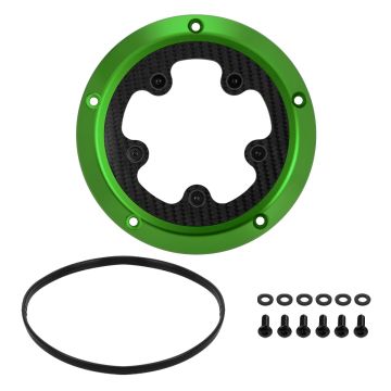 HOGWORKZ® Green ClearVue™ Derby Cover for Harley® M8 Softail kit