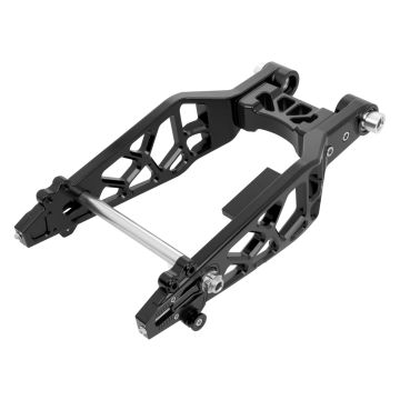 HOGWORKZ® Black Peformance Billet Aluminum Swingarm Kit for Harley® Touring angle
