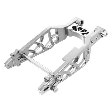 HOGWORKZ® Silver Peformance Billet Aluminum Swingarm Kit for Harley® Touring angle