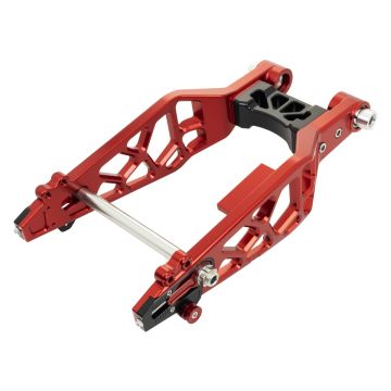 HOGWORKZ® Red Peformance Billet Aluminum Swingarm Kit for Harley® Touring angle