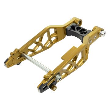 HOGWORKZ® Gold Peformance Billet Aluminum Swingarm Kit for Harley® Touring angle