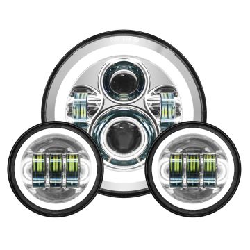 Indian LED HALOMAKER Headlight in chrome from HOGWORKZ 