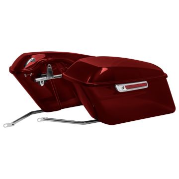 Velocity Red Sunglo Harley® Softail Conversion Bracket Kit with Standard Saddlebags
