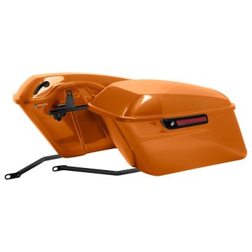 Amber Whiskey Standard Saddlebag Conversion Kit w/ Black Hardware for Harley® Softail '84-'17
