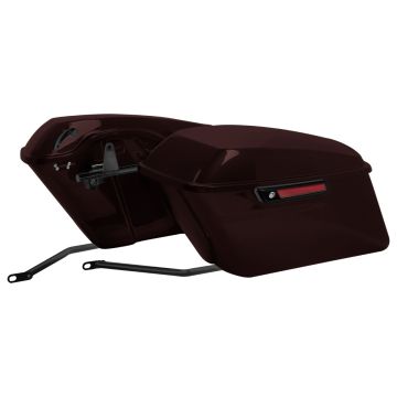 Black Cherry Standard Saddlebag Conversion Kit w/ Black Hardware for Harley® Softail '84-'17