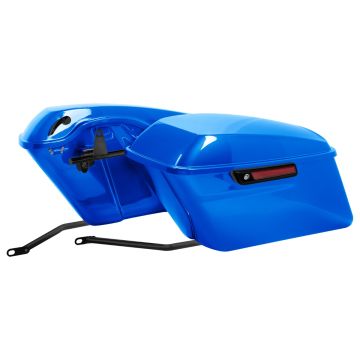 Bonneville Blue Standard Saddlebag Conversion Kit w/ Black Hardware for Harley® Softail '84-'17