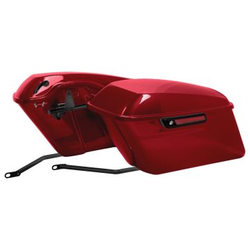 Redline Red Standard Saddlebag Conversion Kit w/ Black Hardware for Harley® Softail