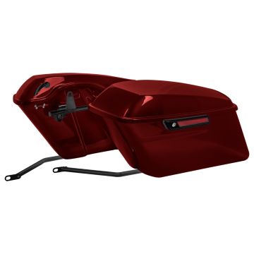Velocity Red Sunglo Standard Saddlebag Conversion Kit w/ Black Hardware for Harley® Softail '84-'17