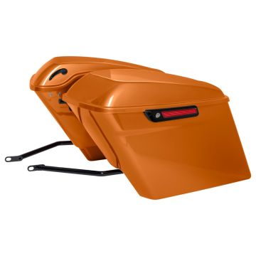 Amber Whiskey Stretched Saddlebag Conversion Kit w/ Black Hardware for Harley® Softail '84-'17