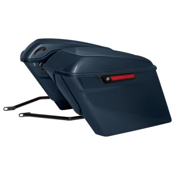 Cosmic Blue Pearl Stretched Saddlebag Conversion Kit w/ Black Hardware for Harley® Softail '84-'17