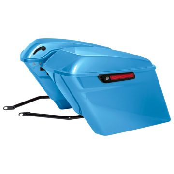 Frosted Teal Stretched Saddlebag Conversion Kit w/ Black Hardware for Harley® Softail '84-'17