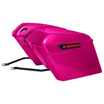 Purple Fire Stretched Saddlebag Conversion Kit w/ Black Hardware for Harley® Softail '84-'17