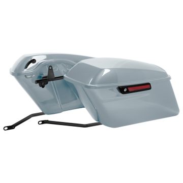 Atlas Silver Metallic Harley® Softail Standard Saddlebag Conversion Kit w/ Black Hardware