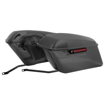 Dark Billiard Gray Standard Saddlebag Conversion Kit w/ Black Hardware for Harley® Softail '18-'26