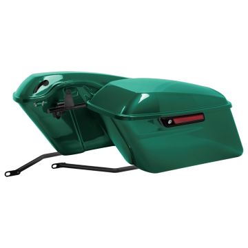 Alpine Green Harley Softail Conversion Kit with Standard Saddlebags & Black Bracket