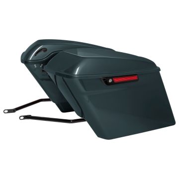 Iron Horse Metallic Stretched Saddlebag Conversion Kit w/ Black Hardware for Harley® Softail 