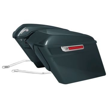 Iron Horse Metallic Stretched Saddlebag Conversion Kit w/ Chrome Hardware for Harley® Softail