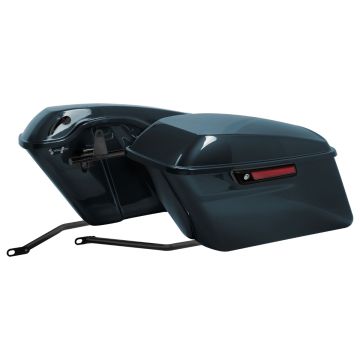 Black Jack Metallic Standard Saddlebag Conversion Kit w/ Black Hardware for Harley® Softail