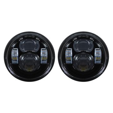 Harley® Dyna Fat Bob LED 4.65" Blackout Headlight for '08-'17 from hogworkz front