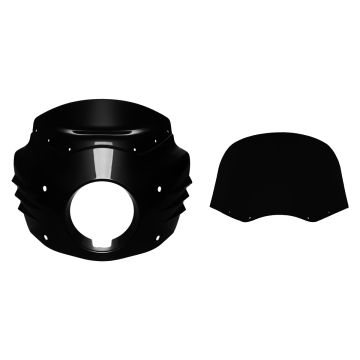 Vivid Black HOGWORKZ® Menace Fairing w/ Windshield for Harley® Softail / Dyna from HOGWORKZ