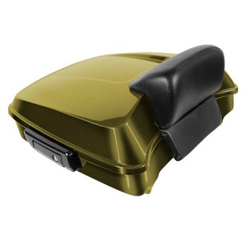 Olive Steel Chopped Tour Pack w/ Slim Backrest & Black Hardware for Harley® Touring from HOGWORKZ®