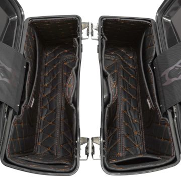 HOGWORKZ® Standard / CVO Saddlebag Liners '94-'13 Black w/ Orange Stitching