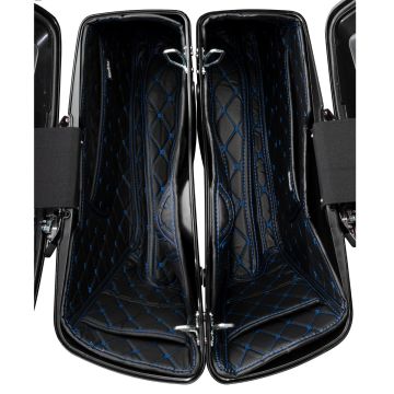 Custom Color HOGWORKZ® OEM Harley® Tapered Stretched Saddlebag Liners with blue stitching from HOGWORKZ