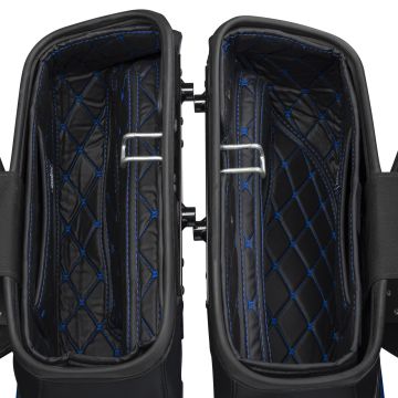 HOGWORKZ® OEM Harley® Softail Heritage Saddlebag Liners with blue stitching 