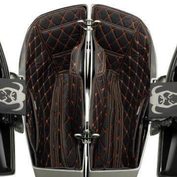 HOGWORKZ® Saddlebag Liners for Harley® Street Glide & Road Glide Black w/ Orange Stitching