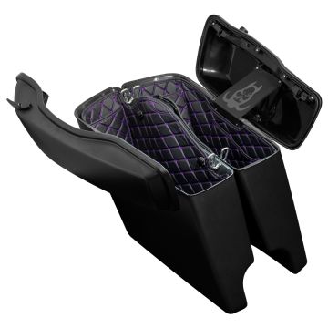 HOGWORKZ® Stretched Saddlebag Liners Black with Purple Stitching