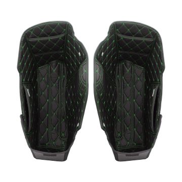 Saddlebag Liners for HOGWORKZ® Chopped Hardline Saddlebags Black with Green Stitching