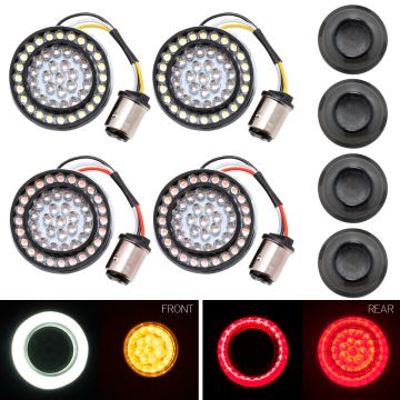 HOGWORKZ® HALOMAKER® LED Front & Rear Turn Signals for Harley-Davidson® with 1157 Base, Bullet Lens