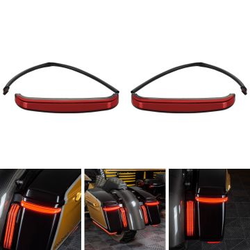 Slimz™ Red Lens LED Saddlebag Lights for Harley® Touring from HOGWORKZ