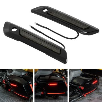 HOGWORKZ® Smoke and Black LED Saddlebag Latch Coverz for Harley® Touring