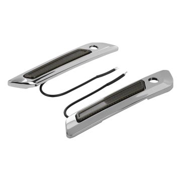 HOGWORKZ® Smoke and Chrome LED Saddlebag Latch Coverz for Harley® Touring