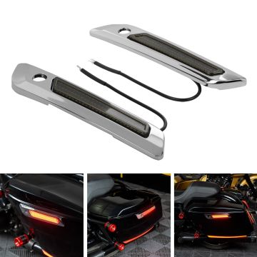 HOGWORKZ® Smoke and Chrome LED Saddlebag Latch Coverz for Harley® Touring