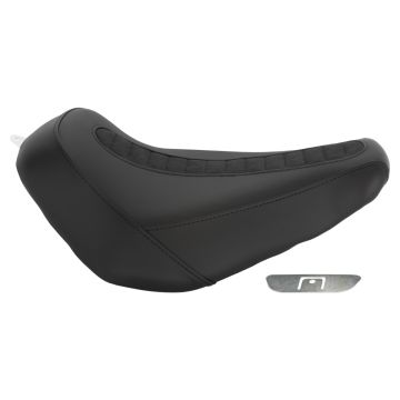 Black Solo Seat for Wide Bobber Rear Fender | Harley® Fat Boy / Breakout with Sleek Channel Design from HOGWORKZ