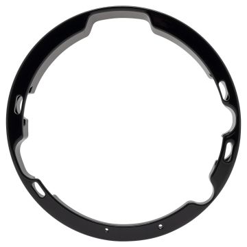 Black Raked 7” Headlight Bezel for Harley-Davidson® Touring '94+ from HOGWORKZ front angle