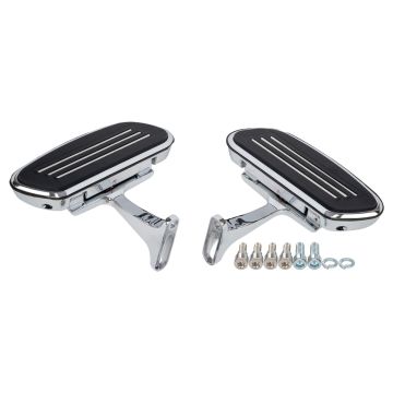 Harley Passenger floorboard kit in chrome from HOGWORKZ angle