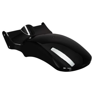 Vivid Black Wide Bobber Rear Fender w/ LEDs for Harley Fat Boy / Breakout from HOGWORKZ side