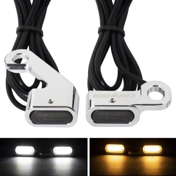 Harley Dyna/Softail/Sportster LED Handlebar DRL / Turn Signals in Chrome from HOGWORKZ 