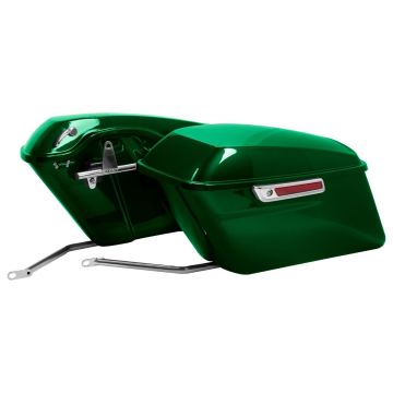 Harley softail conversion kit with standard saddlebags and Chrome hardware from HOGWORKZ