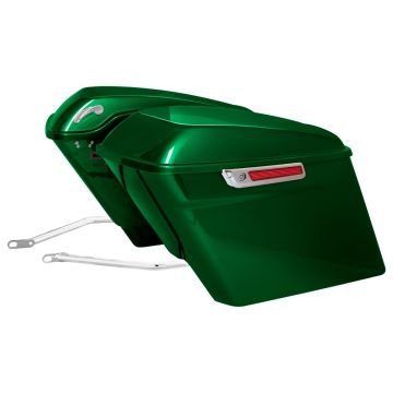 Harley softail conversion kit with stretched saddlebags and Chrome hardware from HOGWORKZ