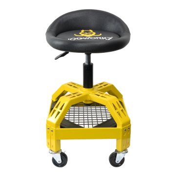 HOGWORKZ® Logo Adjustable Rolling Shop Stool with Casters