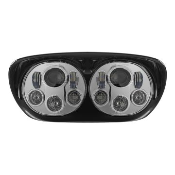 Harley® Road Glide '98-'13 Dual LED Chrome Headlight from HOGWORKZ® with bezel