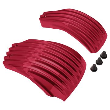 Wicked Red Denim Ribbed Battery Covers for Harley® Softail from HOGWORKZ