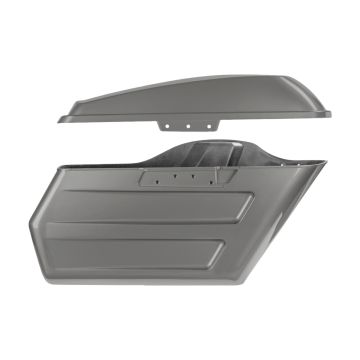 Billiard Gray Chopped Hardline Saddlebags for Harley® Touring '14-'25