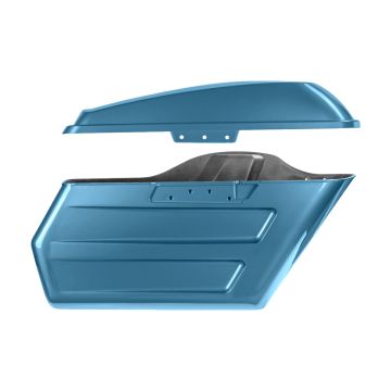 Billiard Teal Chopped Hardline Saddlebags for Harley® Touring '14-'25
