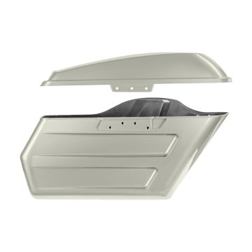Birch White Chopped Hardline Saddlebags for Harley® Touring '14-'25