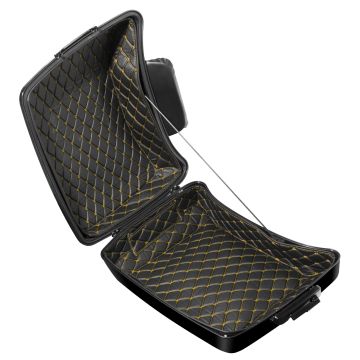 Black with gold Stitching chopped Tour Pack Liner for Harley-Davidson® touring motorcycles for HOGWORKZ®